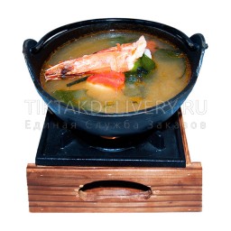 Острый мисо с креветками